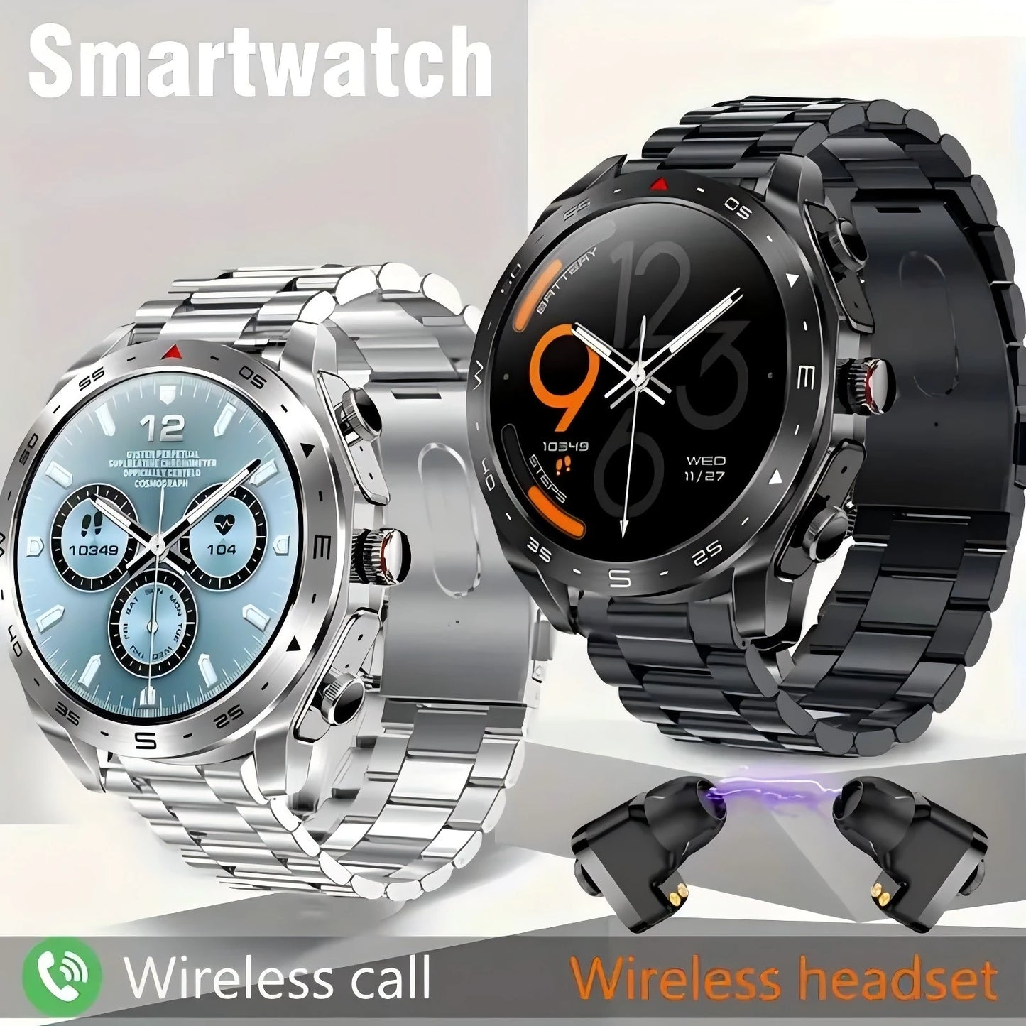 2025 New Smart Watch future design with wireless headset