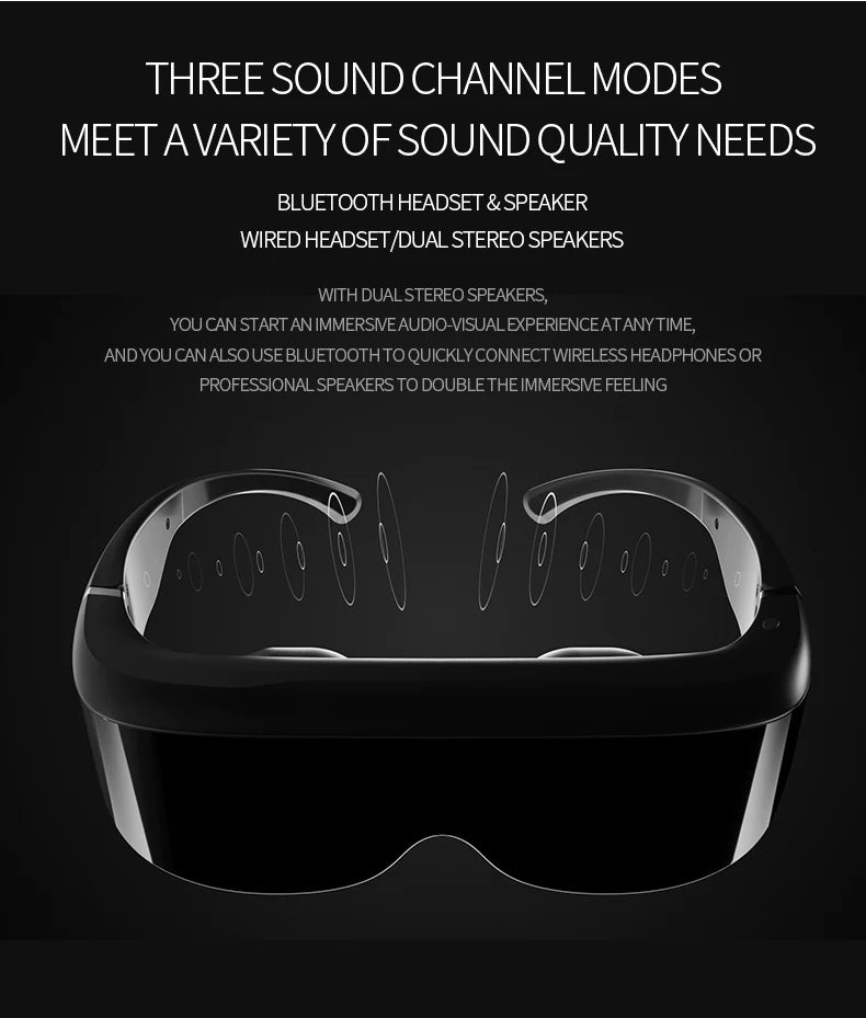 Factory hot sell Mobile cinema 3D Movies E633 smart Glasses VR Virtual Reality video glasses