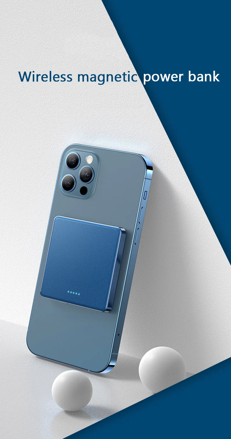 Xilecaly For Magsafe Power Bank 10000mAh Wireless Magnetic PowerBank Ultra Thin External Battery