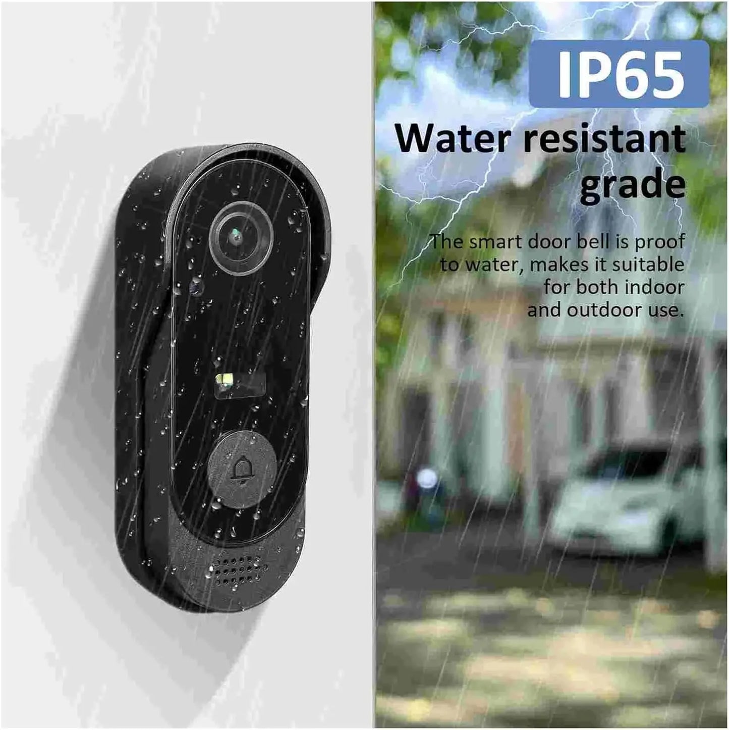 WiFi Wireless Smart Doorbell Camera with Battery 1000mAh Cloud Storage Video Intercom Outdoor Night Vision HD IR Waterproof Home