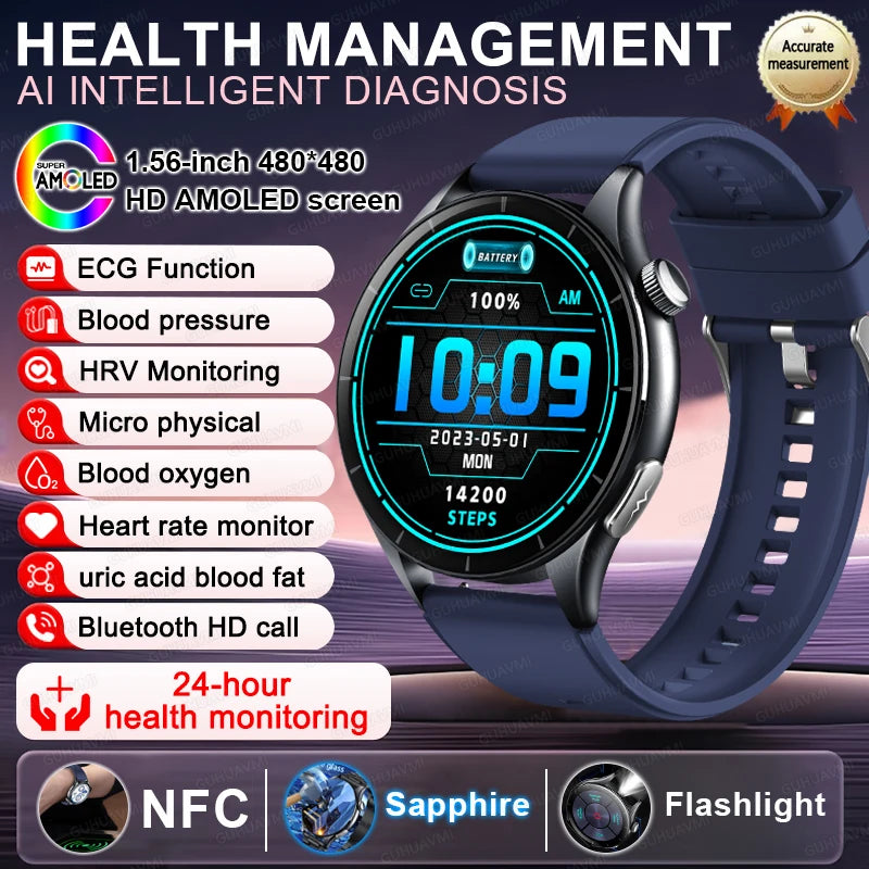 2025 New For HUAWEI Health MonitorUric Acid Blood Pressure Blood oxygen Body Analysis Smart Watch ECG+PPG Clock Smartwatch Men
