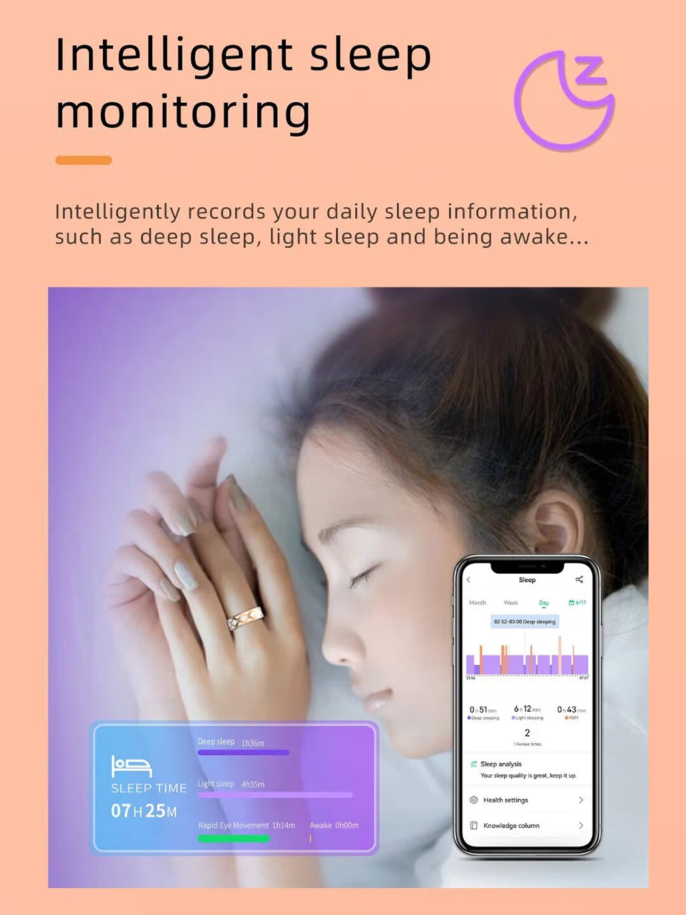 Enamel Color Craftsmanship Smart Ring