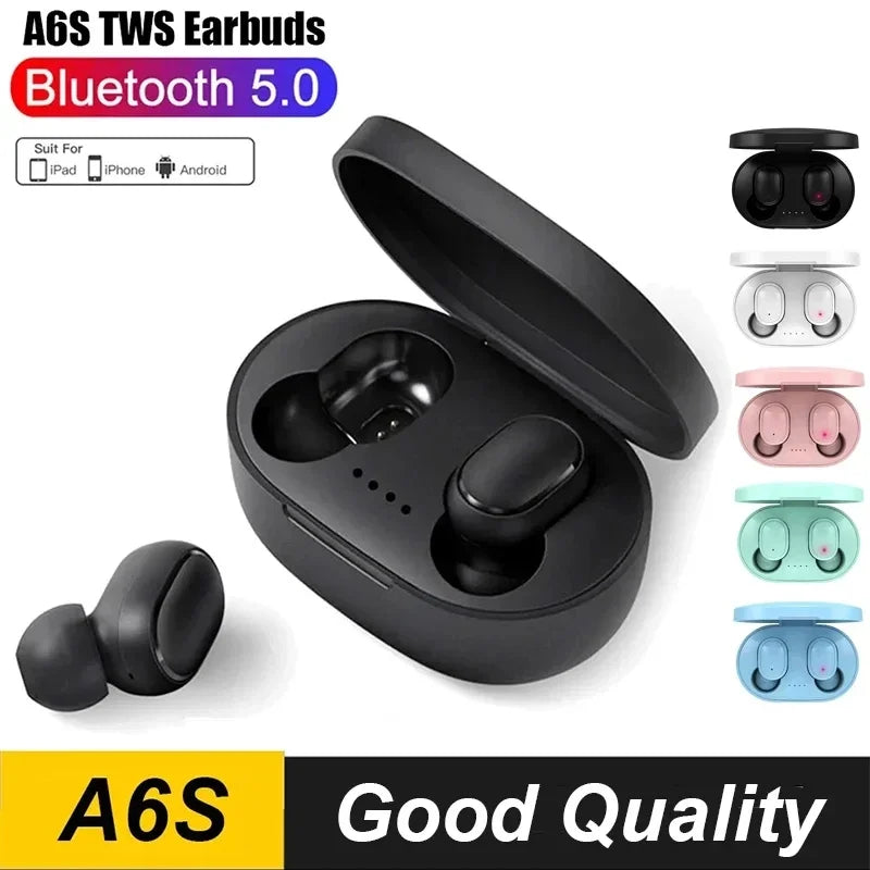 2025 original TWS A6s headset wireless earphones Bluetooth headphones 5.0 Sport stereo Fone Bluetooth earbuds for Xiaomi Huawei
