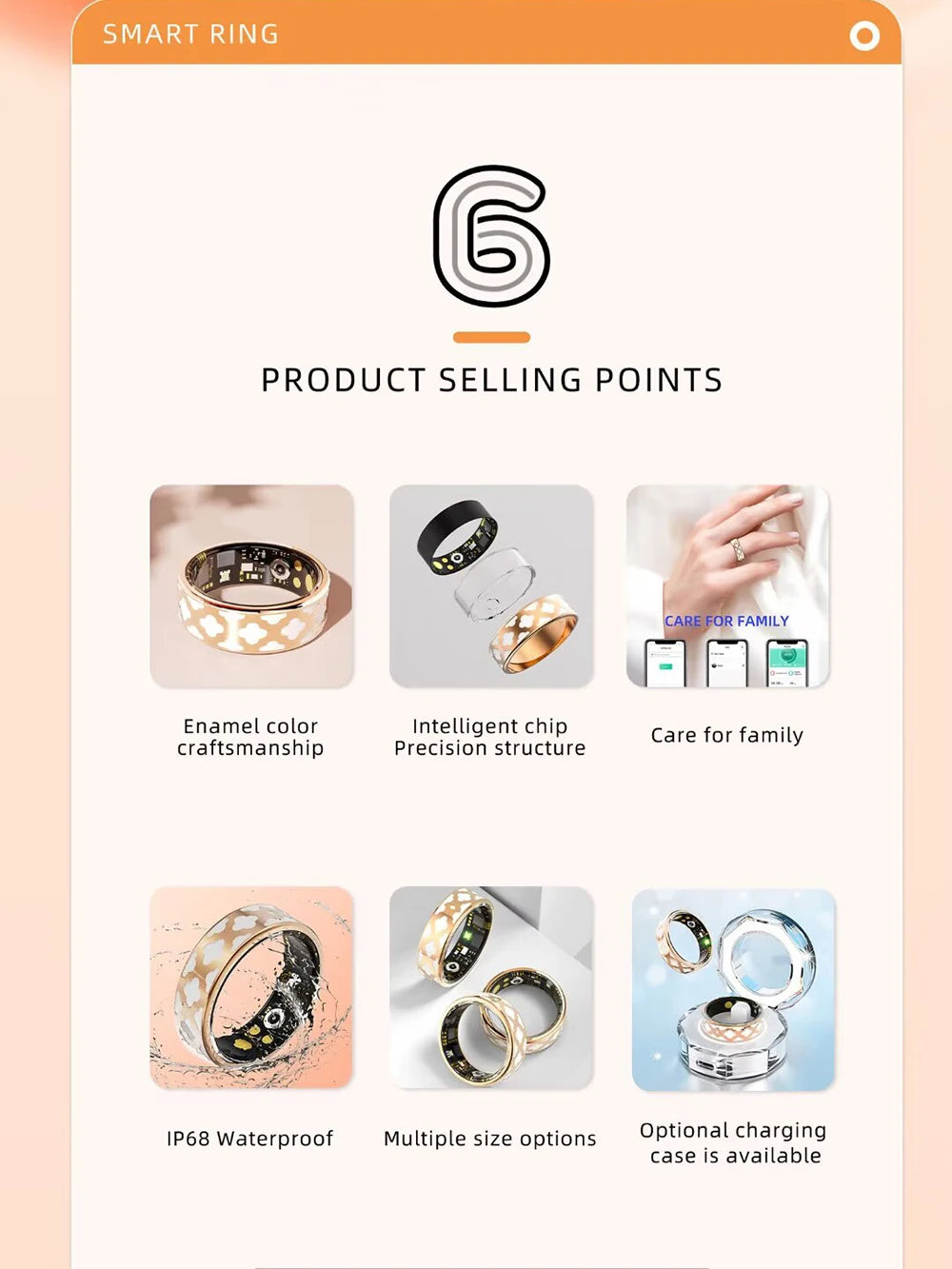 Enamel Color Craftsmanship Smart Ring