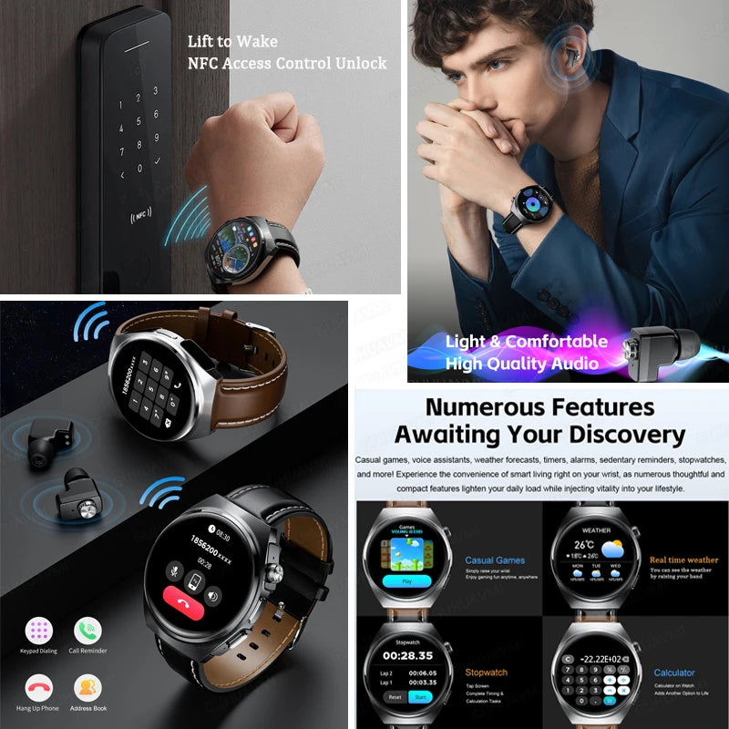 For Xiaomi New 2 in 1 Smart Watch With Earbuds Smartwatch TWS Bluetooth Earphone Heart Rate Blood Oxygen Monitor Sports Watch
