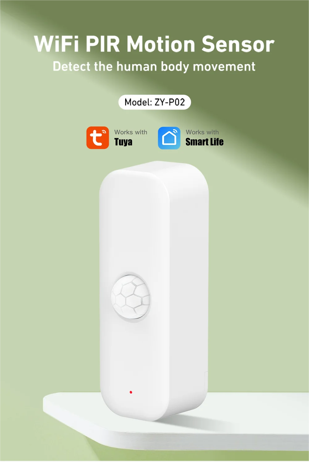 WiFI Motion Sensor PIR Smart Human Body Home Burglar Sensor APP Remote Control Via Smart Life For Smart Home Support Alexa