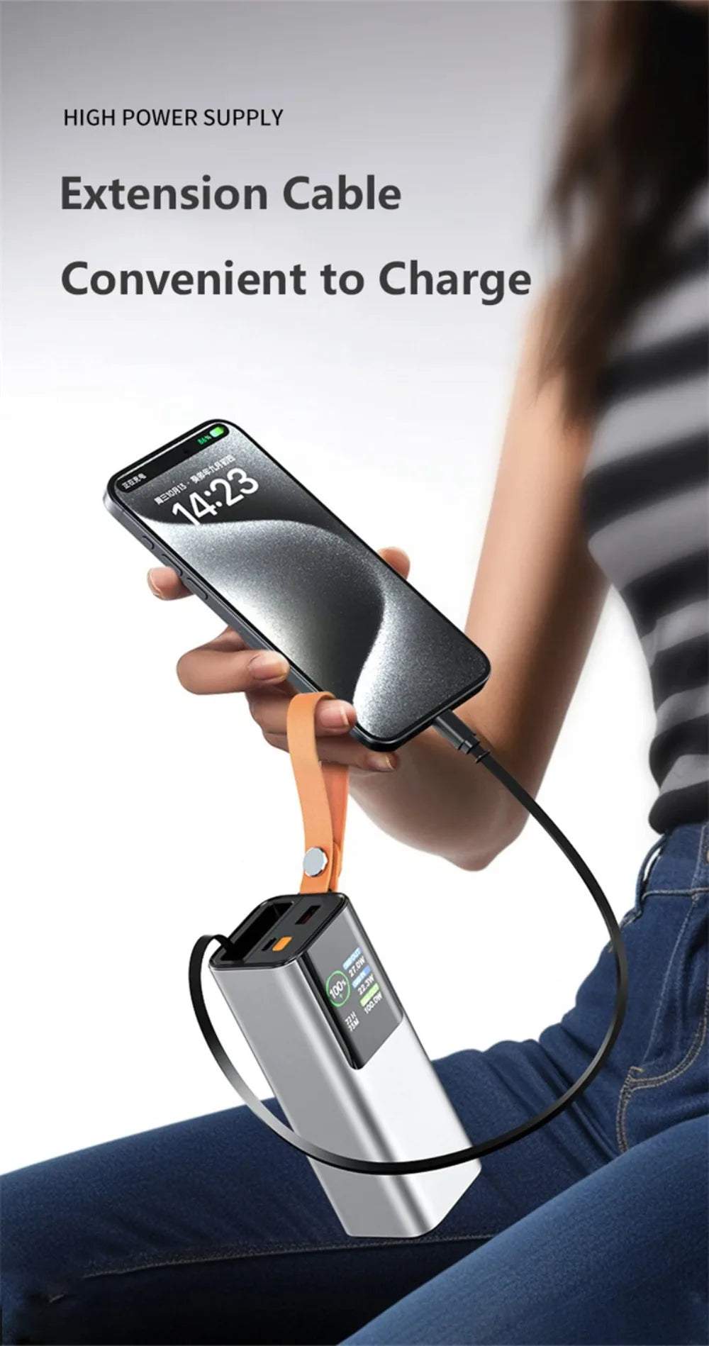 100W 80000mAh Power Bank Portable PD External Battery LED Power Bank for laptops Fast Charge Power Station