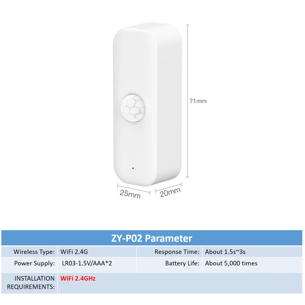 WiFI Motion Sensor PIR Smart Human Body Home Burglar Sensor APP Remote Control Via Smart Life For Smart Home Support Alexa