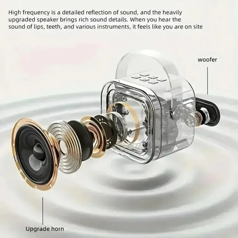 Karaoke Bluetooth 5.3 Speaker Machine PA System with 2 Wireless Microphones Home Family Singing Children's Gifts