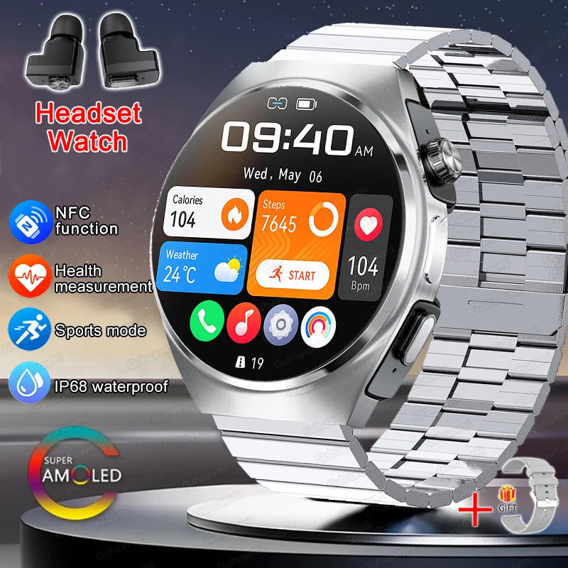 For Xiaomi New 2 in 1 Smart Watch With Earbuds Smartwatch TWS Bluetooth Earphone Heart Rate Blood Oxygen Monitor Sports Watch