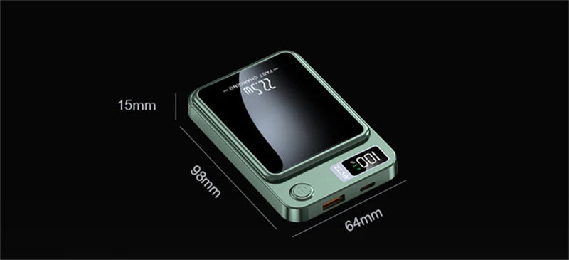 Magnetic Qi Wireless Charger Power Bank with a huge display