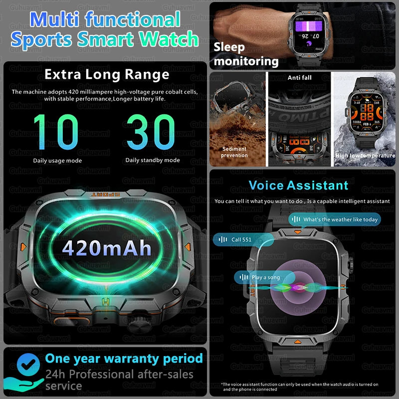 2025 New For Xiaomi Military Grade Smart Watch Men.