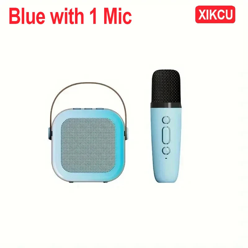 Karaoke Bluetooth 5.3 Speaker Machine PA System with 2 Wireless Microphones Home Family Singing Children's Gifts