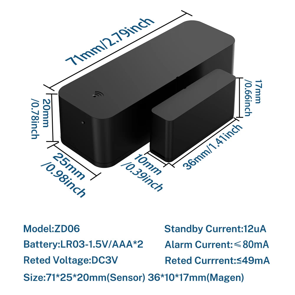 Wifi Door Sensor Window Sensor Security Burglar Magnetic Sensor Alarm Smart Life Work With Alexa Google Home