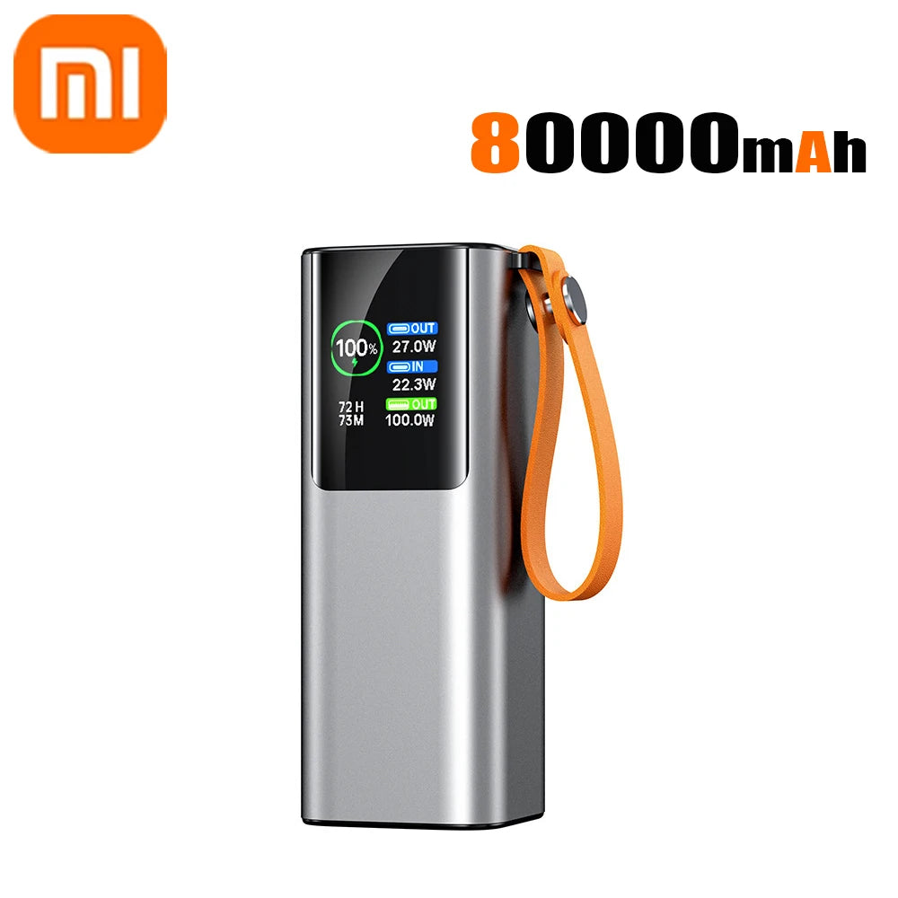 100W 80000mAh Power Bank Portable PD External Battery LED Power Bank for laptops Fast Charge Power Station