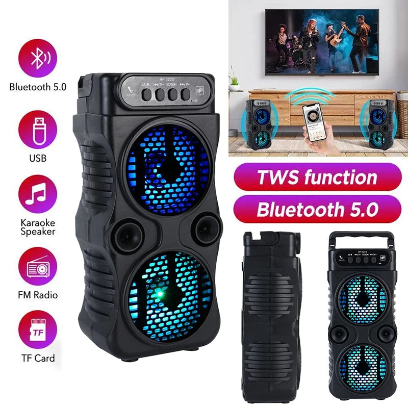 Outdoor Portable Wireless Speaker Dual for Dancing Party Family Karaoke
