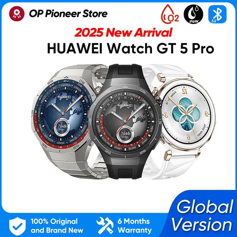 HUAWEI Watch GT 5 Pro 46mm Smartwatch Ceramic and Titanium Watch compatible with iOS and Android 14 days long battery life