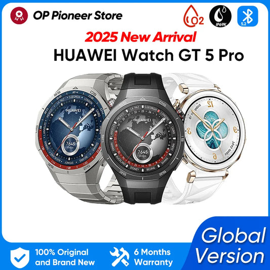 HUAWEI Watch GT 5 Pro 46mm Smartwatch Ceramic and Titanium Watch compatible with iOS and Android 14 days long battery life