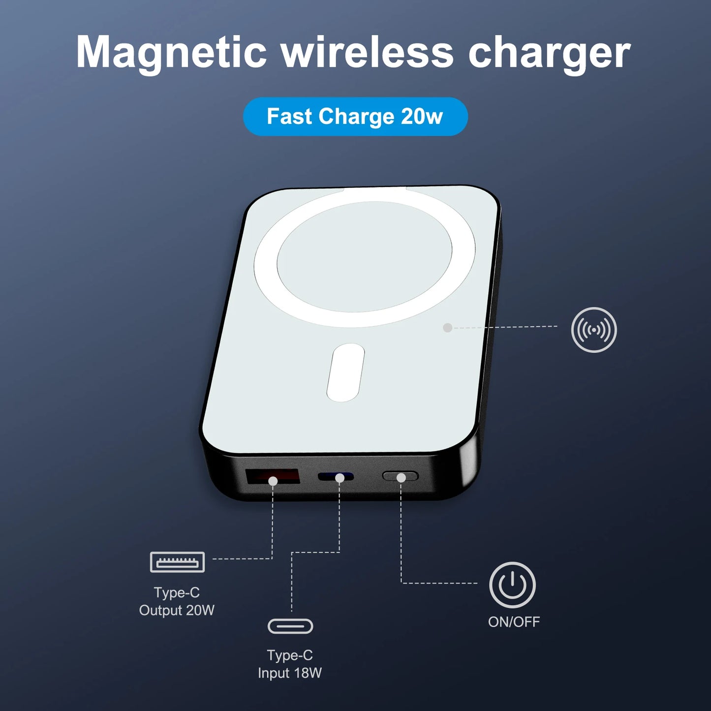 Magnetic Wireless Portable Charger Power Bank