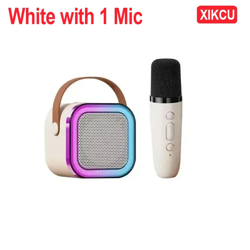 Karaoke Bluetooth 5.3 Speaker Machine PA System with 2 Wireless Microphones Home Family Singing Children's Gifts