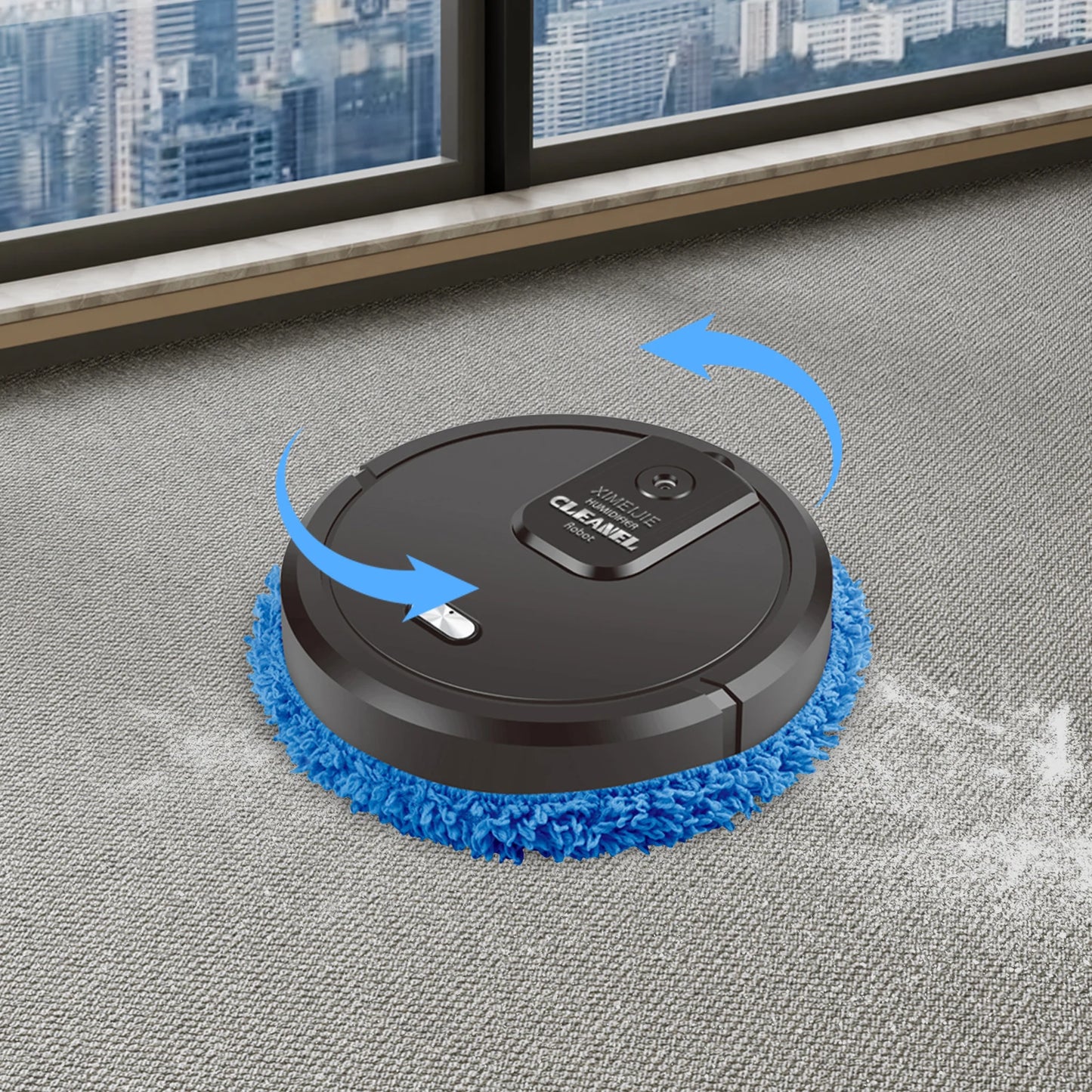 Intelligent Mop Robot - 2 in 1 Wet and Dry Robot for Wooden and Tile Floors, Quiet (60 dB), 30 Minutes Operating Time. Best cleaning technology for the year