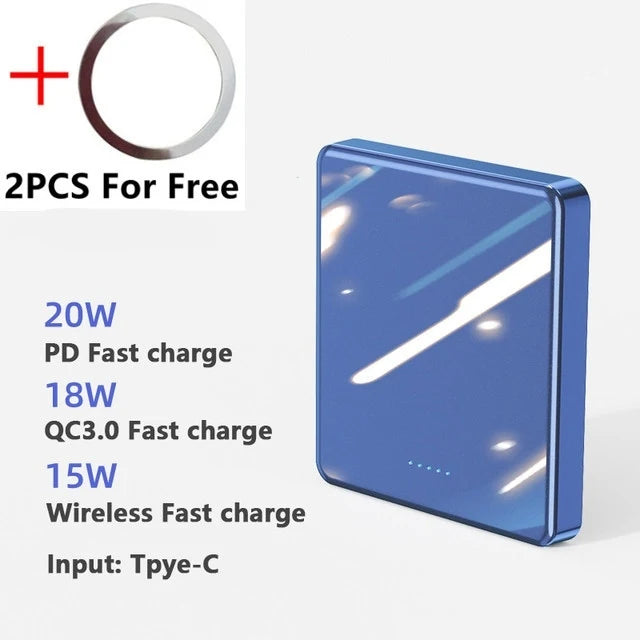 Xilecaly For Magsafe Power Bank 10000mAh Wireless Magnetic PowerBank Ultra Thin External Battery