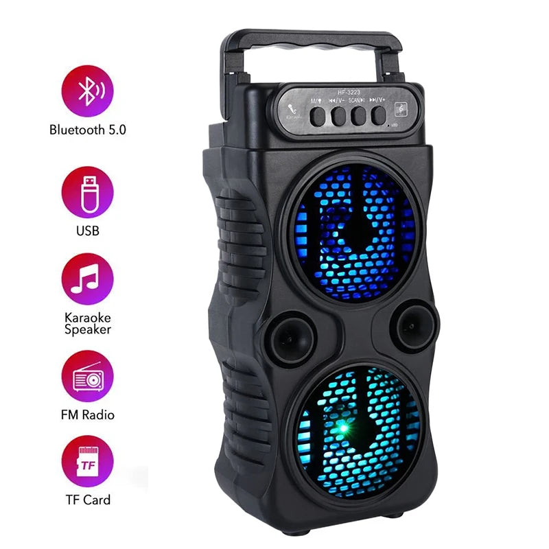 Outdoor Portable Wireless Speaker Dual for Dancing Party Family Karaoke