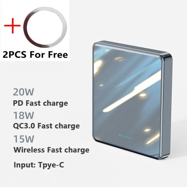 Xilecaly For Magsafe Power Bank 10000mAh Wireless Magnetic PowerBank Ultra Thin External Battery