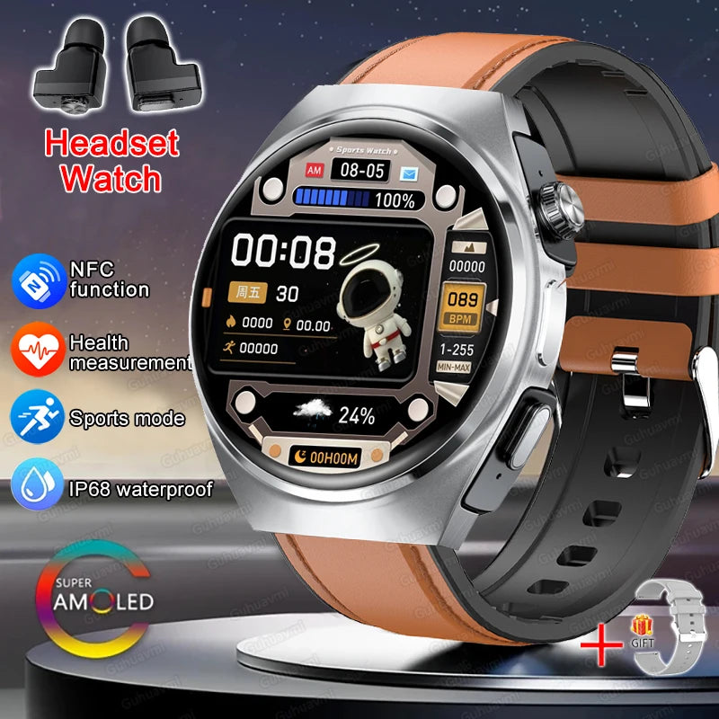 For Xiaomi New 2 in 1 Smart Watch With Earbuds Smartwatch TWS Bluetooth Earphone Heart Rate Blood Oxygen Monitor Sports Watch