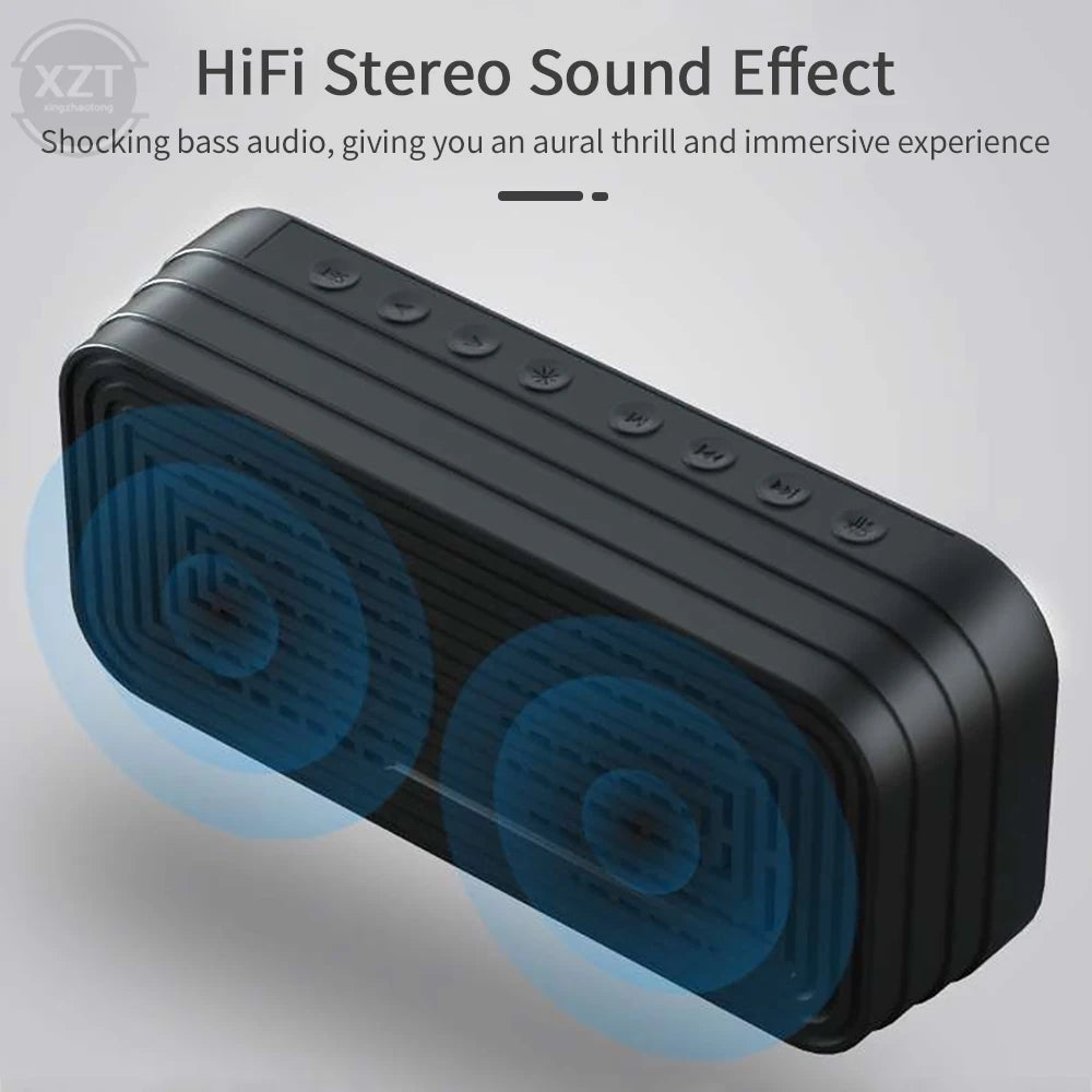 Mirror Wireless Bluetooth Speaker with FM Radio Mini Portable Card Mirror Sound Box with Alarm Clock for Mobile Phone Computer