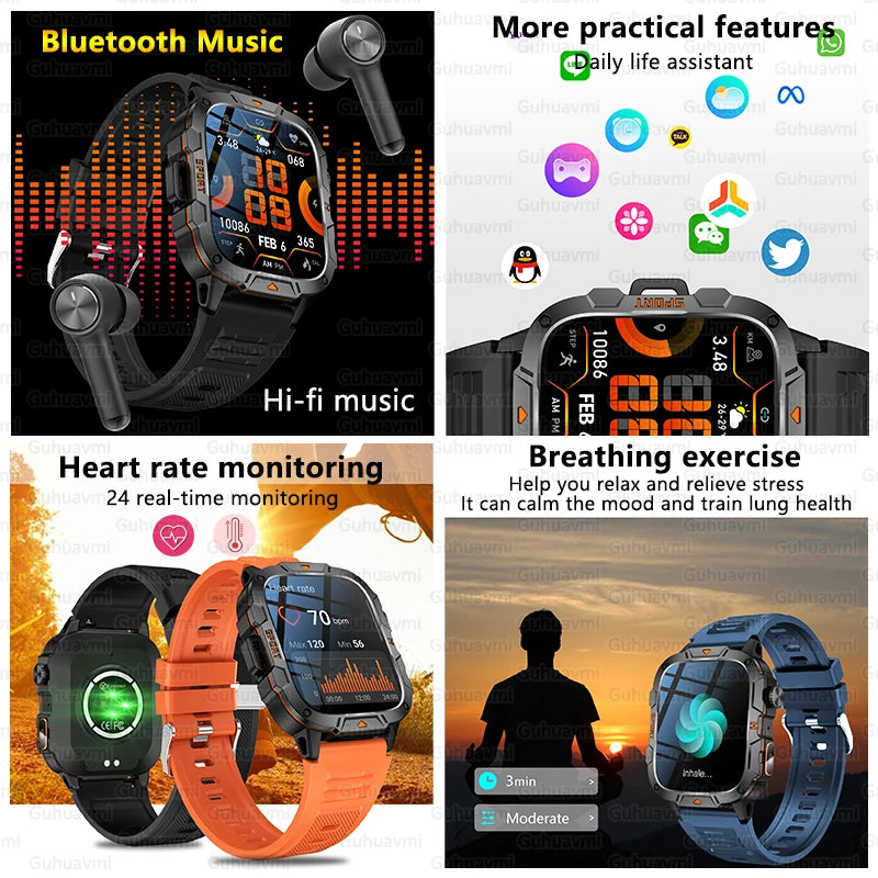 2025 New For Xiaomi Military Grade Smart Watch Men.