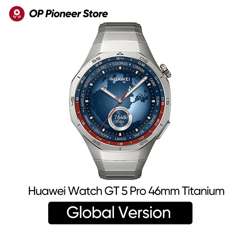 HUAWEI Watch GT 5 Pro 46mm Smartwatch Ceramic and Titanium Watch compatible with iOS and Android 14 days long battery life