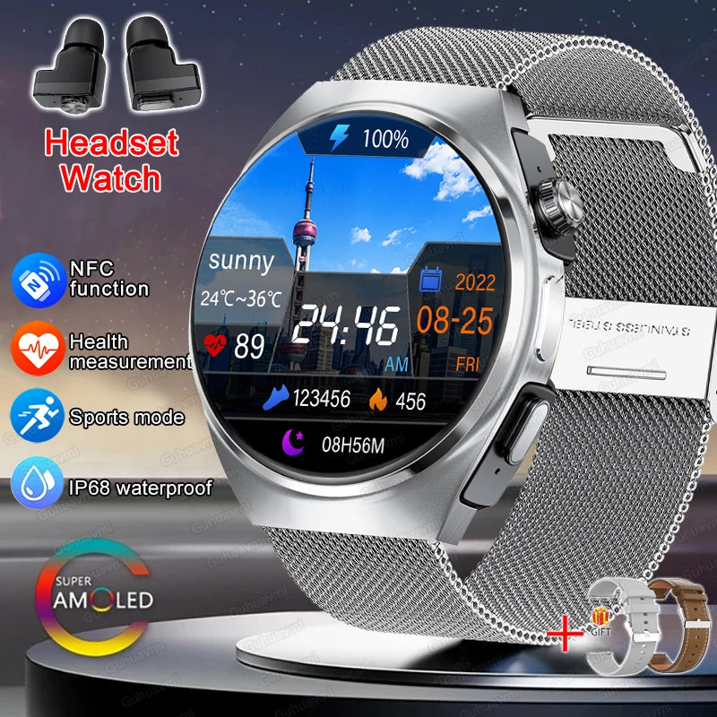 For Xiaomi New 2 in 1 Smart Watch With Earbuds Smartwatch TWS Bluetooth Earphone Heart Rate Blood Oxygen Monitor Sports Watch