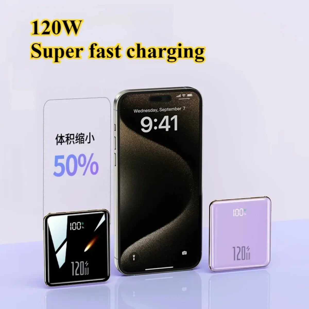 2025 New Power Bank20000mAh Ultra-thin, Compact, Portable, with Built-in Cable , Large Capacity, Super Fast Charging PowerBank