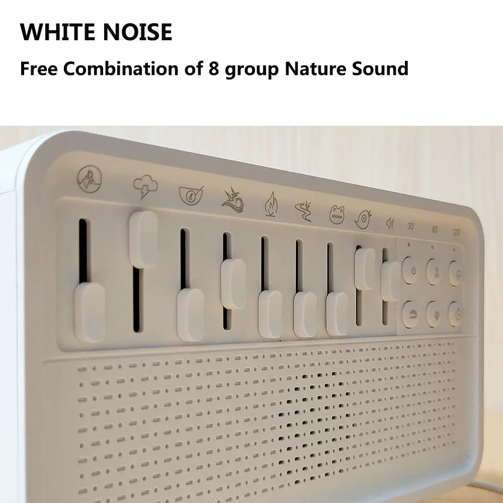 White Noise Bluetooth Speaker Sleep Aid Night Light Humidifier All-in-one Machine 8 Group Nature Sound Stereo Soundbox