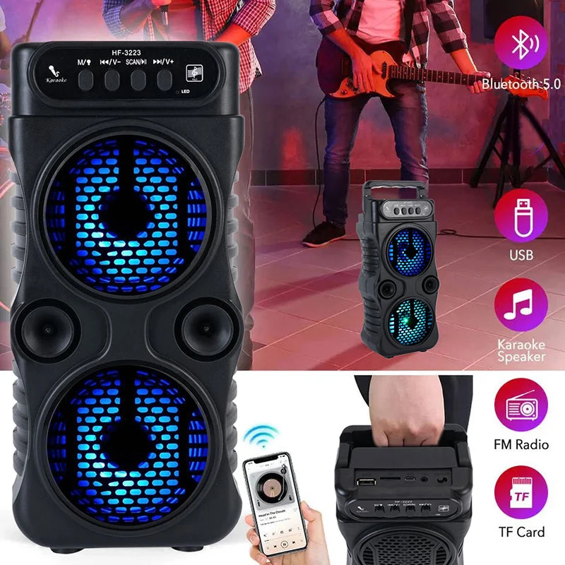 Outdoor Portable Wireless Speaker Dual for Dancing Party Family Karaoke