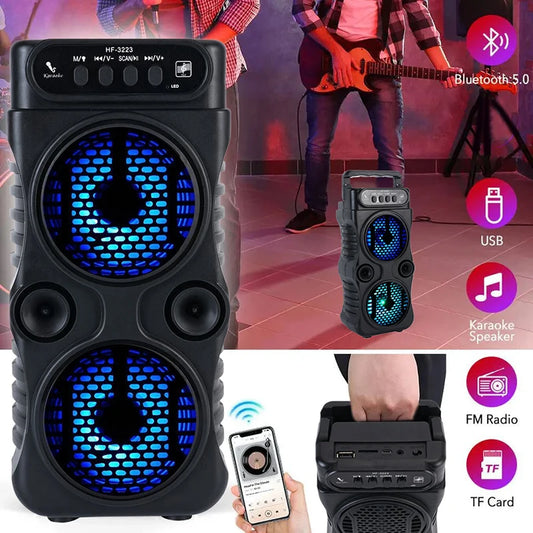 Outdoor Portable Wireless Speaker Dual for Dancing Party Family Karaoke