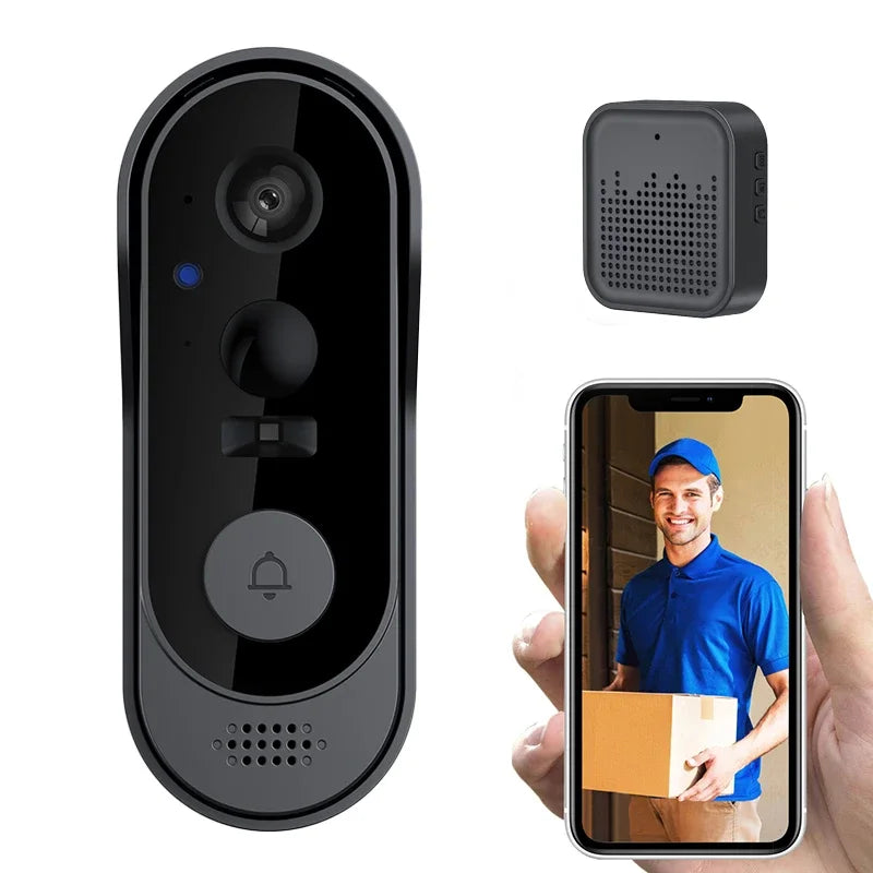 WiFi Wireless Smart Doorbell Camera with Battery 1000mAh Cloud Storage Video Intercom Outdoor Night Vision HD IR Waterproof Home