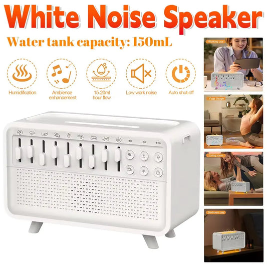 White Noise Bluetooth Speaker Sleep Aid Night Light Humidifier All-in-one Machine 8 Group Nature Sound Stereo Soundbox