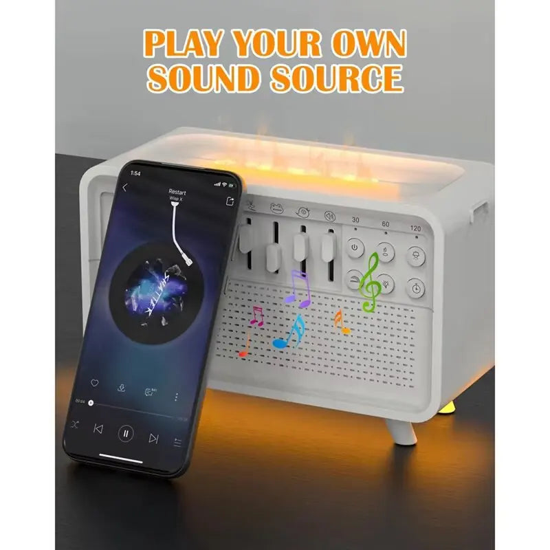 White Noise Bluetooth Speaker Sleep Aid Night Light Humidifier All-in-one Machine 8 Group Nature Sound Stereo Soundbox