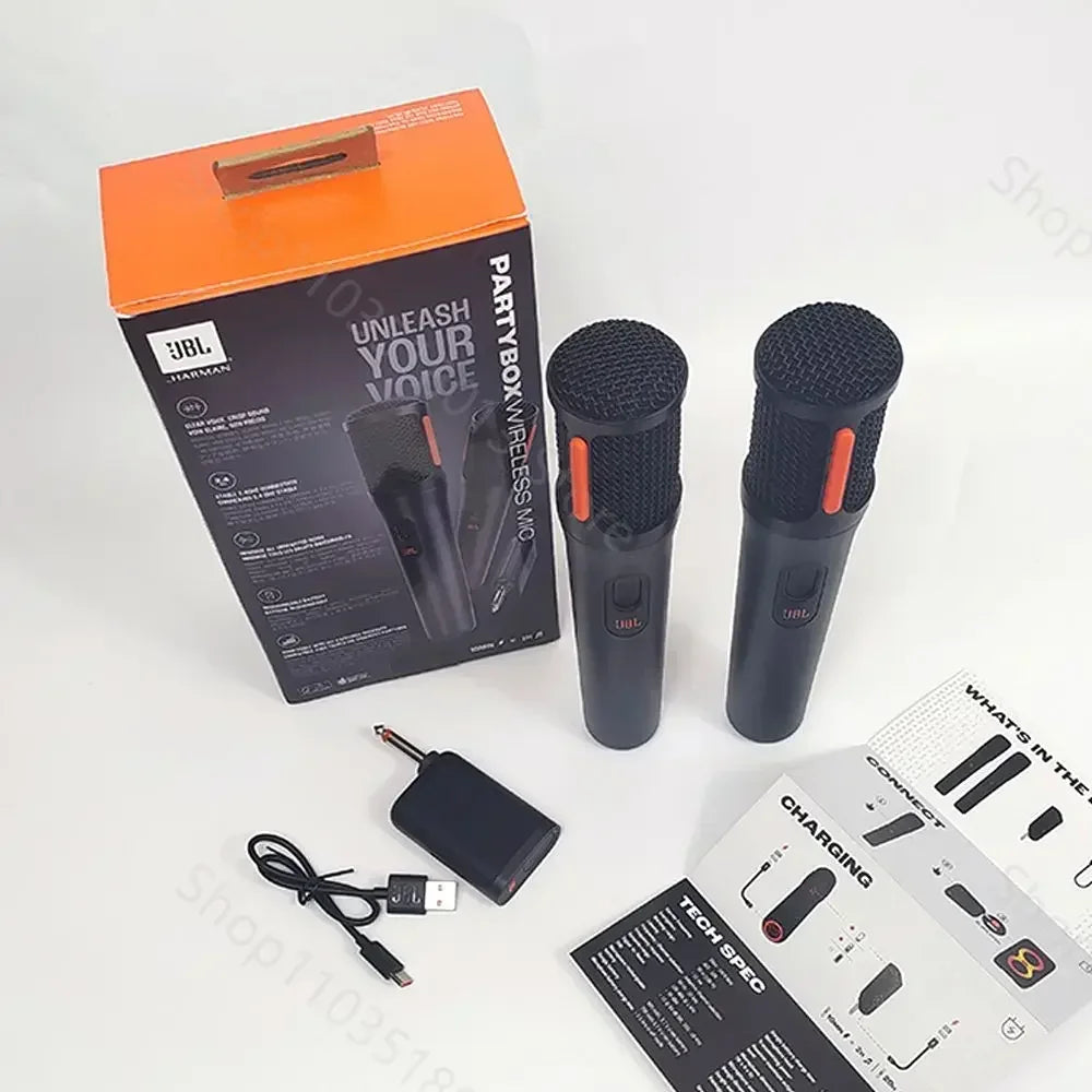JBL PartyBox Wireless Mic 2X Digital Wireless Microphones, Rechargeable Battery