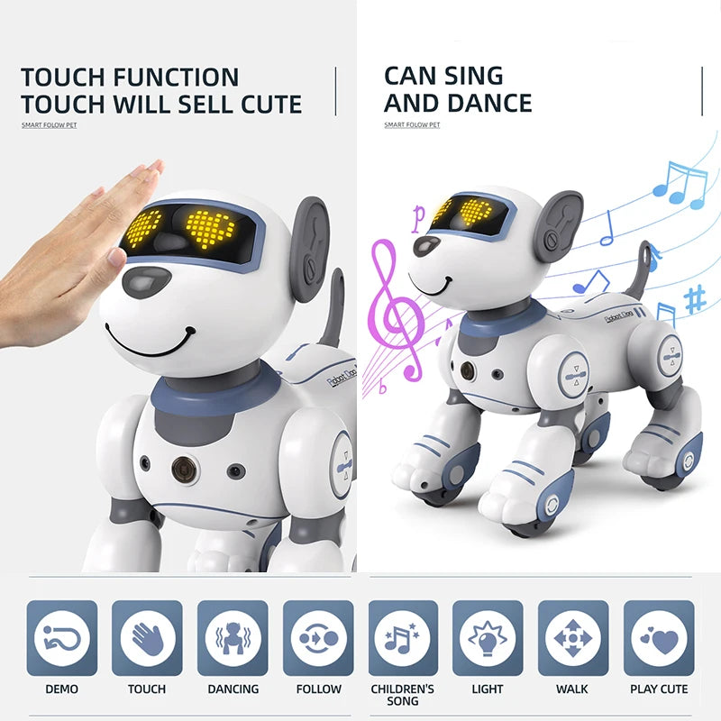 Intelligent Remote Control Robot Dog Electronic Stunt Voice Command Programmable Touch-sense Music Song Children's Toys for Boys