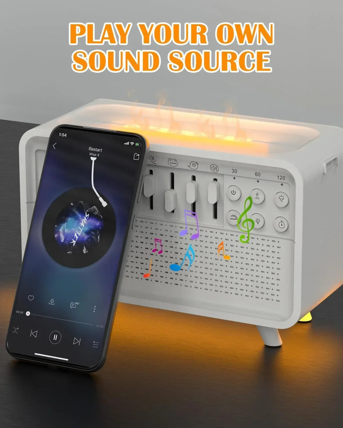 White Noise Bluetooth Speaker Sleep Aid Night Light Humidifier All-in-one Machine 8 Group Nature Sound Stereo Soundbox