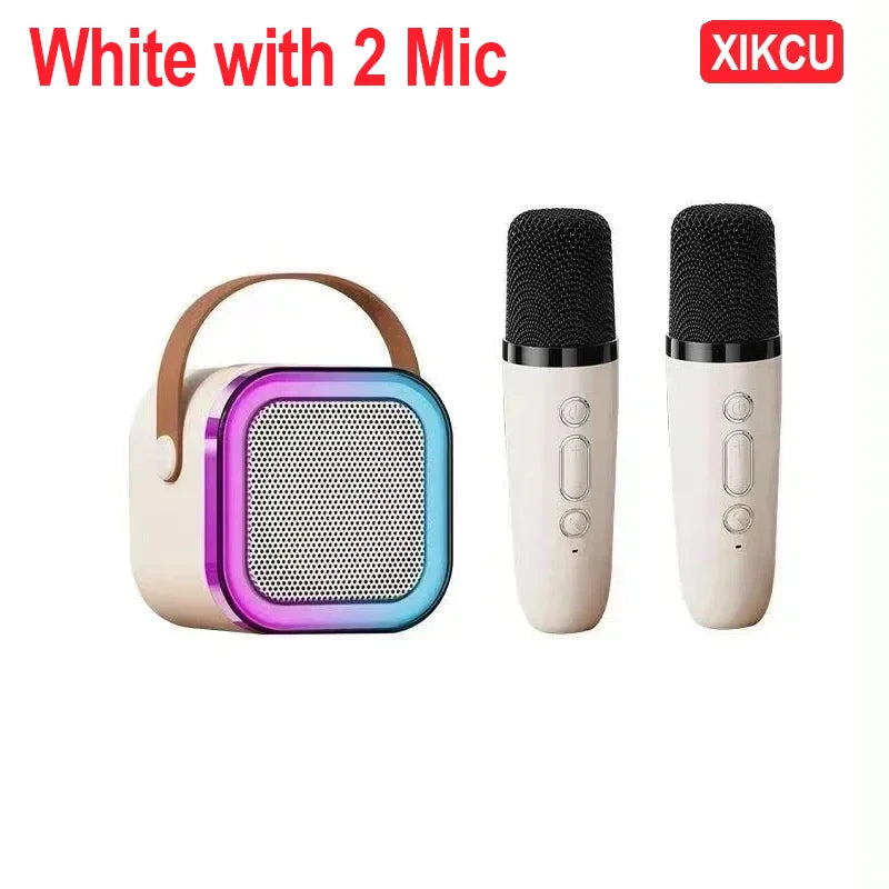 Karaoke Bluetooth 5.3 Speaker Machine PA System with 2 Wireless Microphones Home Family Singing Children's Gifts