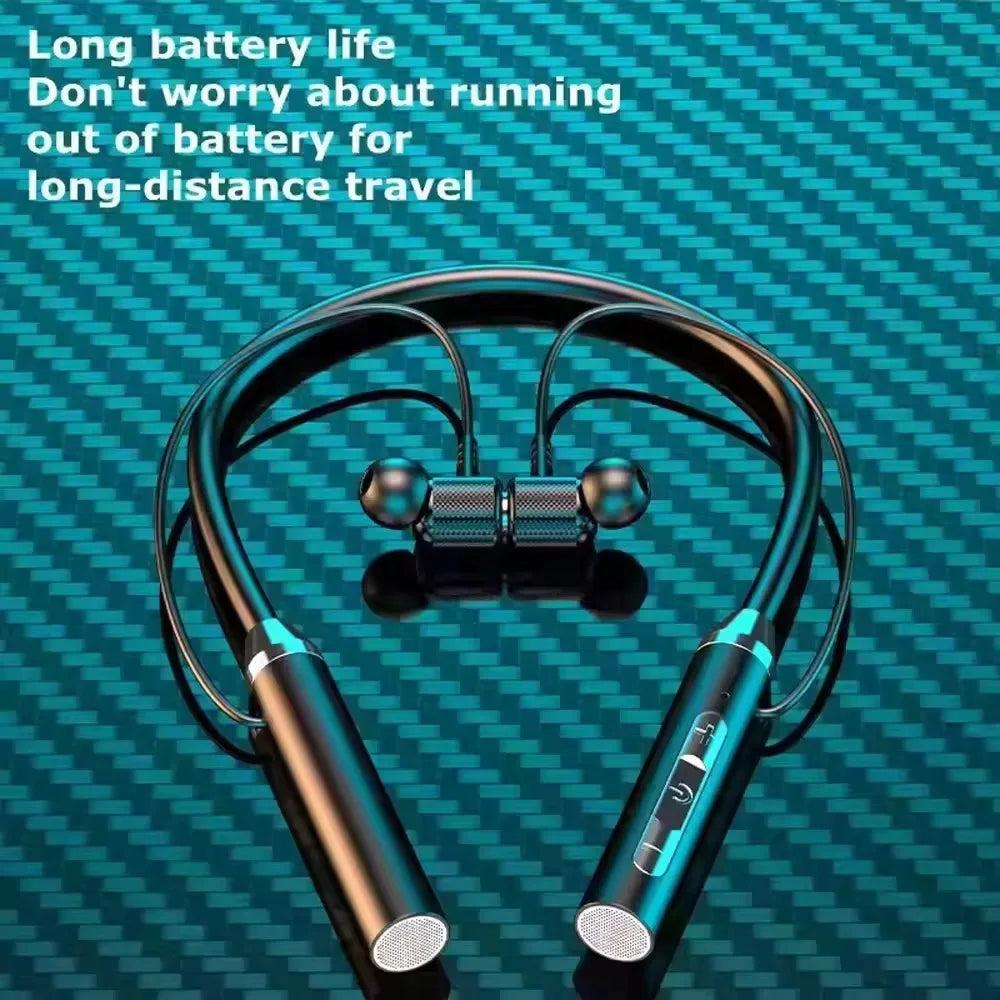 Wireless Bluetooth Earphones Neckband Headphones with led display