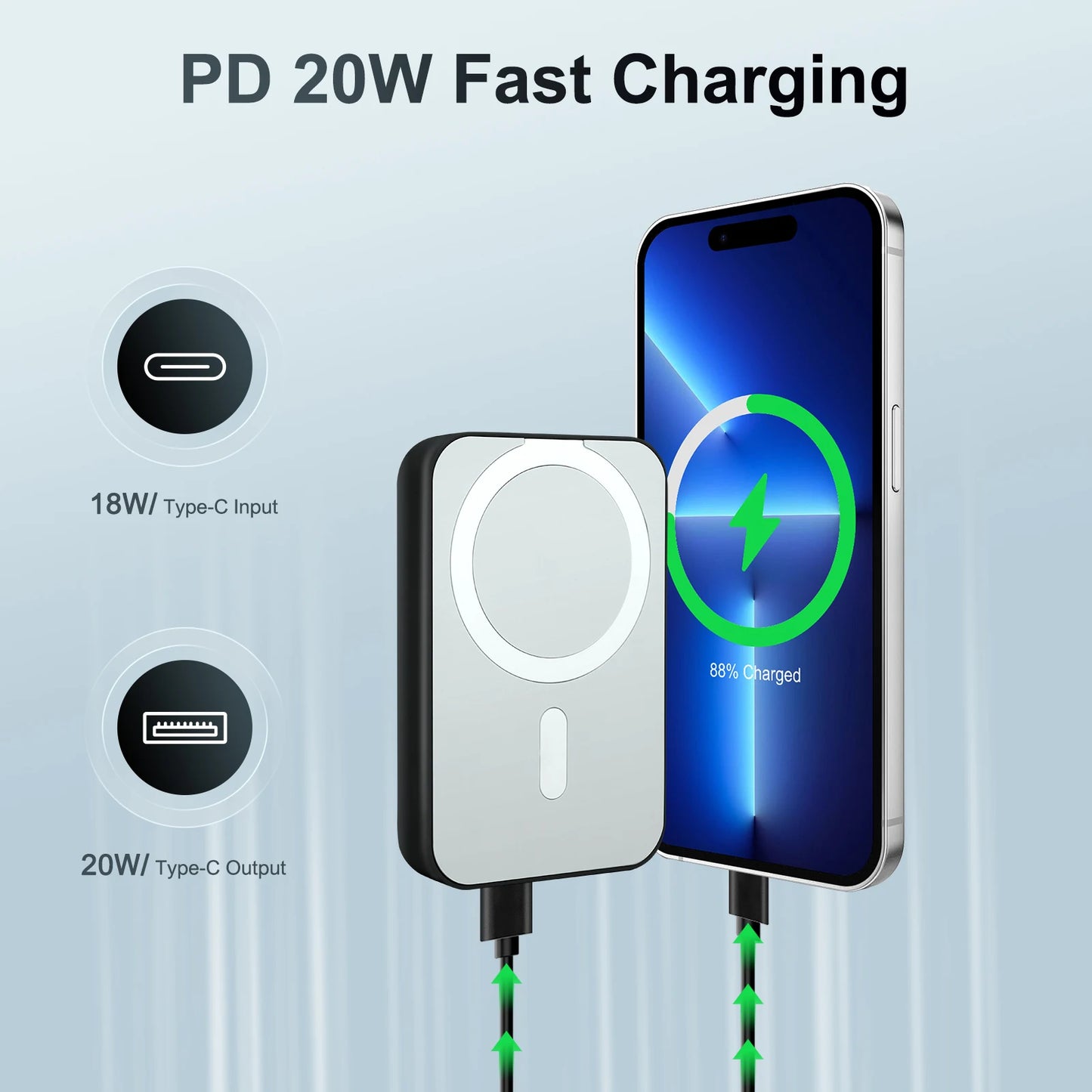 Magnetic Wireless Portable Charger Power Bank