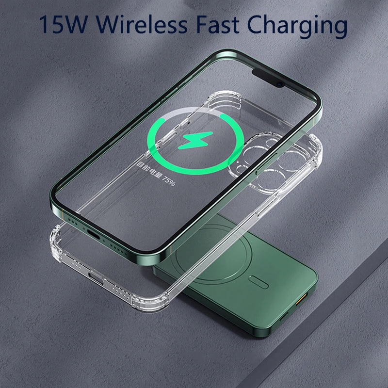 Magnetic Qi Wireless Charger Power Bank with a huge display